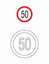 Coloring Road Signs Sign Traffic Speed Limit Printable Cliparts Pages Clipart Warning Colouring Circle Library Clip Kids sketch template