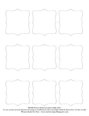 mel stampz square label  note shape templates  cards