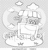 Coloring Ice Cream Cart Clip Outline Illustration Rf Royalty Bnp Studio sketch template