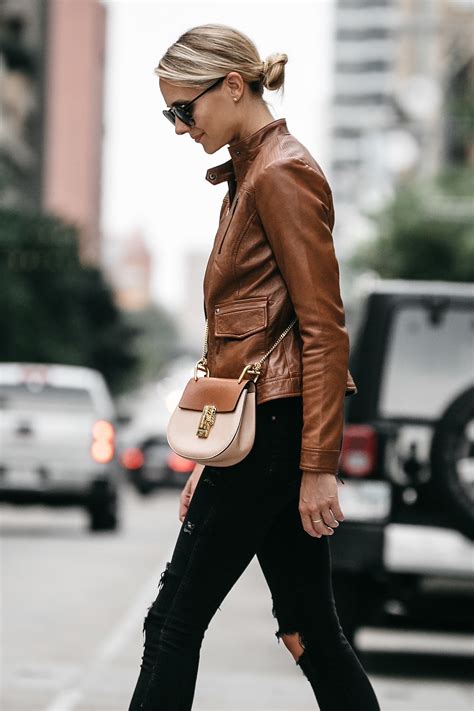 A Chic Way To Wear A Tan Leather Moto Jacket Fashion Jackson