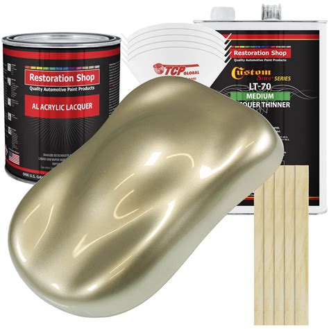 restoration shop champagne gold metallic acrylic lacquer auto paint complete gallon paint
