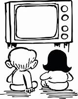 Watching Tv Clipart Kids sketch template