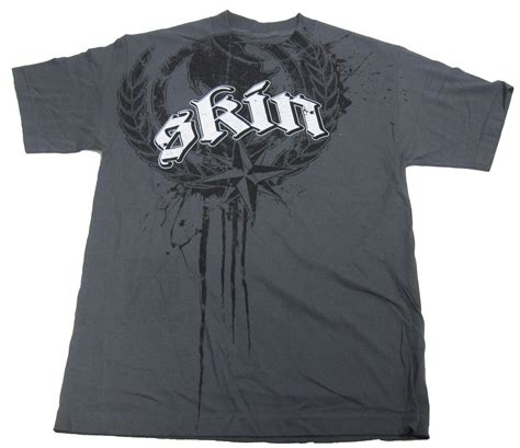 new mens grey skin industries star logo graphic t shirt