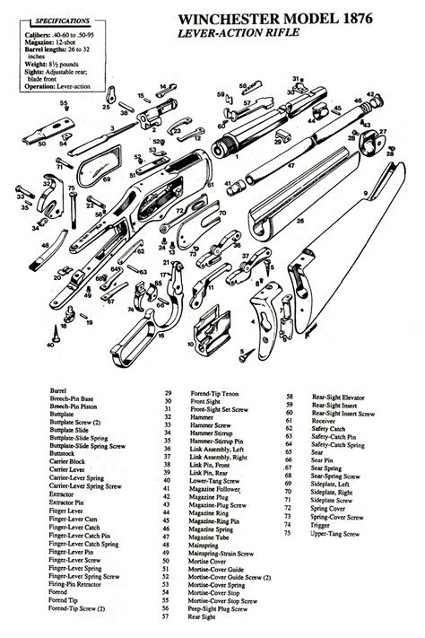 winchester model  parts breakdown