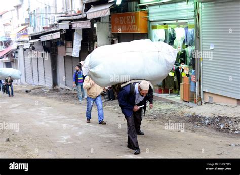 turkish man carrying goods    stock photo alamy