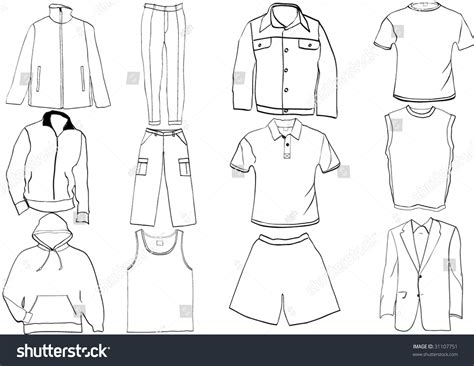 clothes template collection stock vector illustration