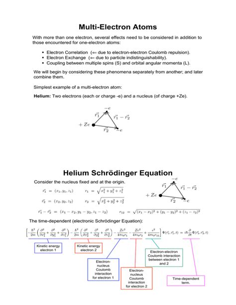 multi electron atoms helium schroedinger equation