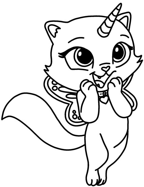 rainbow butterfly unicorn kitty coloring pages kitty coloring cat