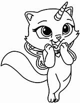 Coloring Pages Cat Unicorn Kitty Butterfly Rainbow Suit sketch template