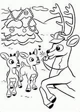 Rudolph Coloring Pages Printable Kids Print sketch template