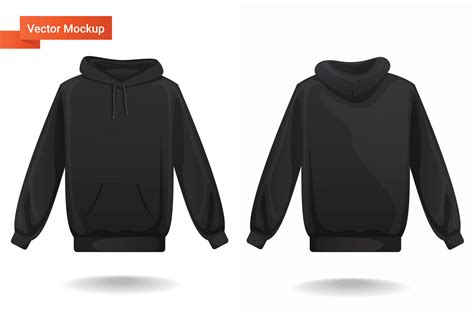 black hoodie mockup vector art icons  graphics