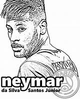 Neymar Coloring Pages Silva Santos Da Getdrawings sketch template