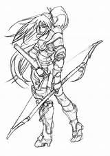 Archer Female Deviantart Draw Drawings Fantasy Favourites Add sketch template