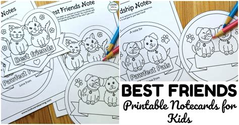 friends printable friendship cards  kids   learning