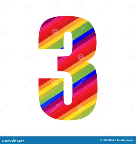 number rainbow style numeral digit colorful number vector
