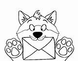 Letter Dog Coloring Coloringcrew sketch template