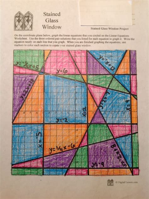 stained glass math activity linear equations project db excelcom