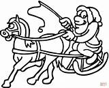 Babbo Slitta Pferd Sleigh Cavalli Ausmalbild Weihnachtsschlitten Zieht Pulling Carrozza Pferde sketch template