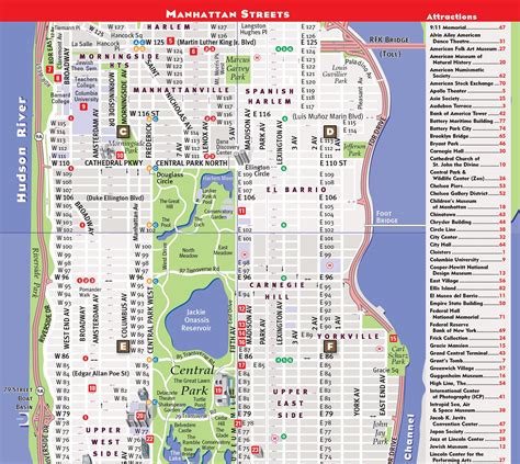 tourist printable tourist map  midtown manhattan