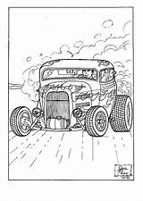 Rod Coloring Hot Pages Rat Printable Truck Hotrod Edupics Kleurplaat Kids Colouring Cool Print Adult Ford Clipart Comments Rods Car sketch template