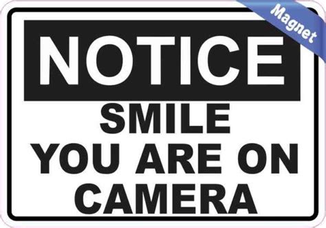 notice smile    camera magnet business sign magnets