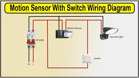 motion sensor  switch wiring diagram pir motion sensor youtube