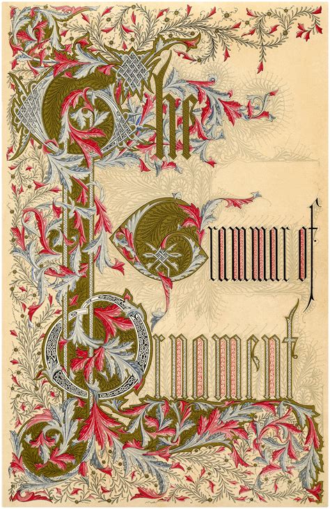 ornate vintage book title page beautiful  graphics fairy