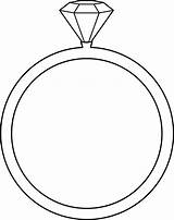Ring Diamond Clip Line Outline Lineart Sweetclipart sketch template