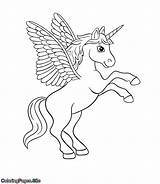 Unicorn Coloring Wings Pages Drawing Horse Pokemon Anime Easy Colouring Site Coloringpages Kids Printable Color Template Posters Tutorial Ius Name sketch template