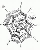 Halloween Coloring Pages Scary Adult Adults Printable Color Spider Web Print Popular Colorings Getcolorings sketch template