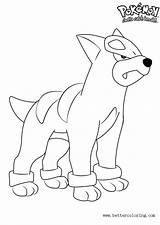 Coloring Houndour Pokemon Pages Printable Kids sketch template