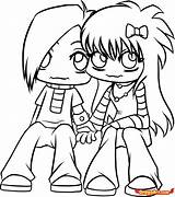 Emo Drawing Couple Cute Getdrawings Drawings Draw sketch template