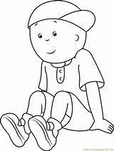 Caillou Coloring Sitting Alone Pages Coloringpages101 Cartoon Getdrawings sketch template