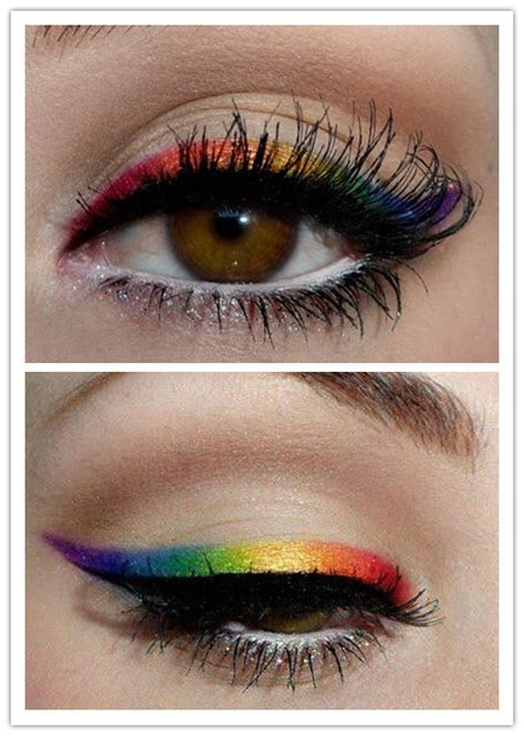 a collection of colorful eyeliner makeup ideas for