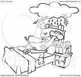 Man Sick Bed Cartoon Resting Clipart Really Illustration Cloud Toonaday Royalty Him Over Lineart Outline Vector Leishman Ron 2021 sketch template