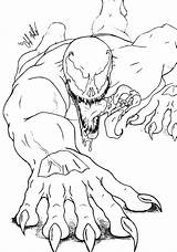 Venom Superhero Crawling sketch template