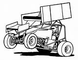 Sprint Car Clip Coloring Pages Racing Clipart Dirt Race Drawing Cars Outline Late Model Vector Line Track Drawings Speedway Template sketch template