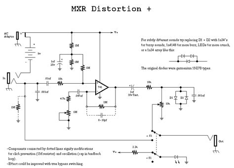 mxr distortion  schematic diagram electronik computer
