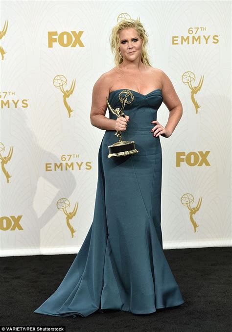 amy schumer emerges from comedy central party after winning first emmy