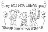 Jake Pirates Coloring Neverland Ethan Happy Party Games Land Never Printables Birth Invitations Queen sketch template