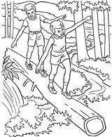 Coloring Forest Adventure Nature Friends Color sketch template