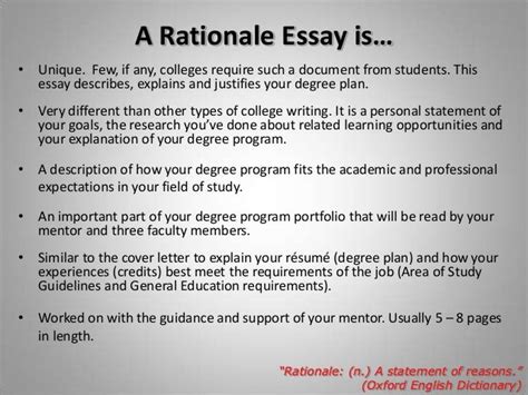 planning writing  rationale essay