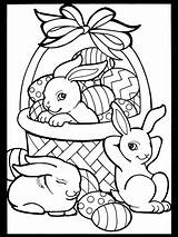 Easter Basket Rabbits Coloring Freebie Cute Stamping Card Dover Publishing Shrink Bit Could Down Click sketch template