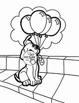 Coloring Pages Balloons Animal Puppy Kids Printables Drawing Cute Choose Board Print Getdrawings Dog sketch template