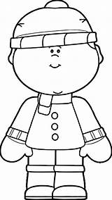 Winter Coloring Boy Pages Dressed Clothing Colouring Boys Preschool Wecoloringpage sketch template