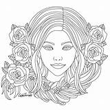 Coloring Color Pages Therapy Book Colouring Blank Girl Roses Tangled Choose Board App sketch template