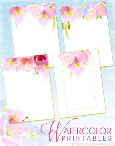 floral watercolor printables allfreepapercraftscom