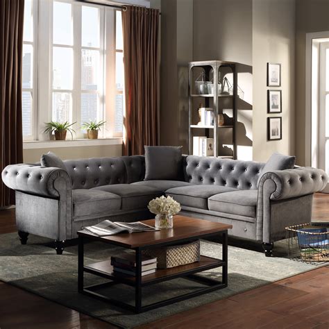 high  living room chesterfield sofa  velvet rolled arm