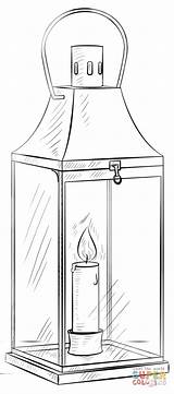 Lantern Coloring Pages Printable Drawing Kids Draw sketch template