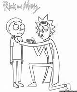 Morty Rick Coloring Awesome Drawing sketch template